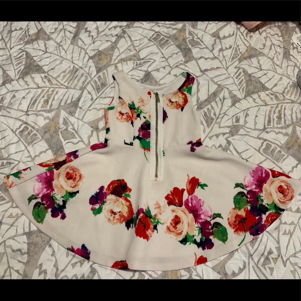 Peppa & Julie girls floral zip front dress